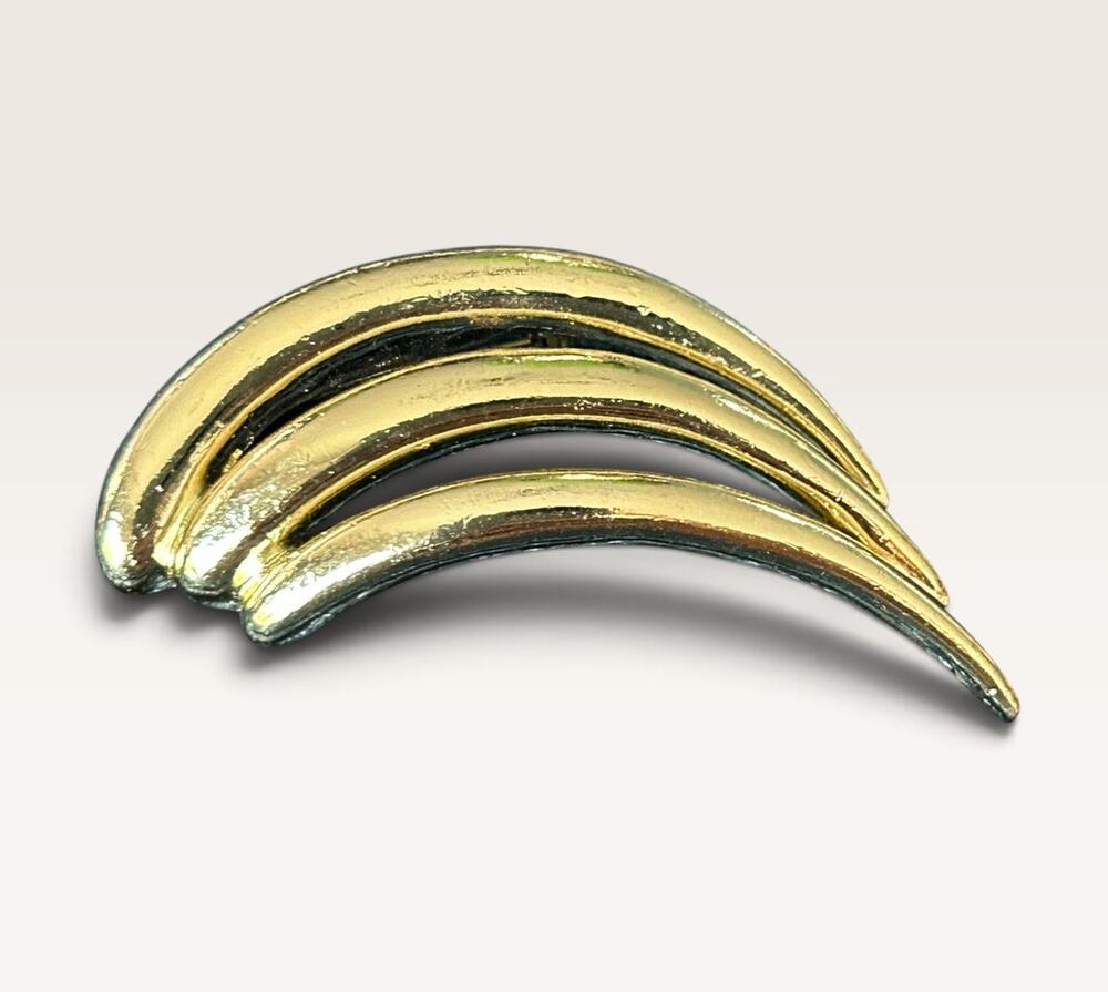 Vintage Signed Piscitelli Gold Swirl Brooch Made in USA